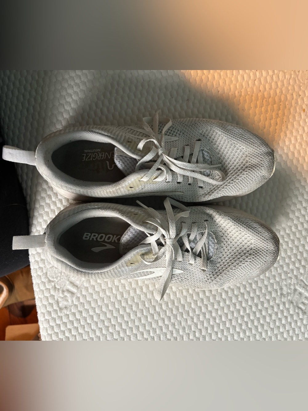 Brooks Light Gray Mesh Running Sneakers